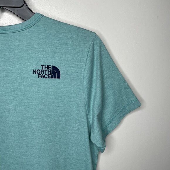 NORTH FACE Shirt Womens Medium M Green Graphic Tee WANDER Taste of Summer - Picture 5 of 8